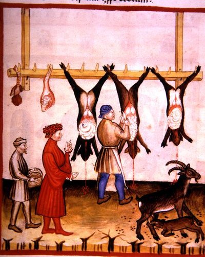 Fol.73r Il Macellaio: Cervo e Capra, illustrazione da 