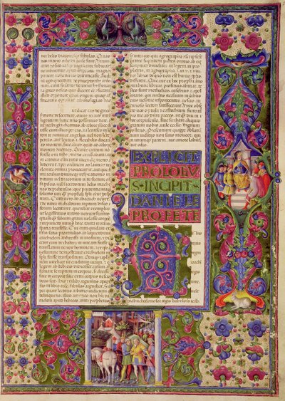 Apertura del Libro del Profeta Daniele, dalla Bibbia di Borso d