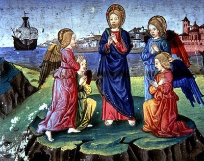 Cristo è protetto da un cerchio di angeli da Italian School