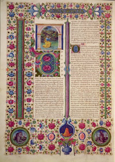 Apertura del libro del profeta Osea, dalla Bibbia di Borso d