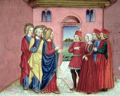 I farisei presentano a Cristo una donna sorpresa in adulterio da Italian School