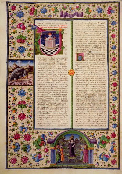 Apertura del Libro del Profeta Amos, dalla Bibbia di Borso d