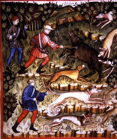 Fol.96r Caccia agli animali, illustrazione da 
