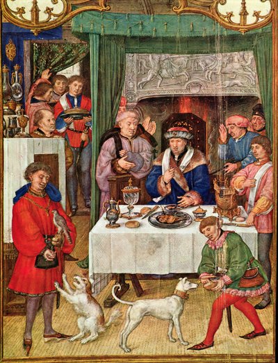 Fol 1v Il mese di gennaio: Signore ricco a tavola, dal Breviarium Grimani, c.1515 da Italian School
