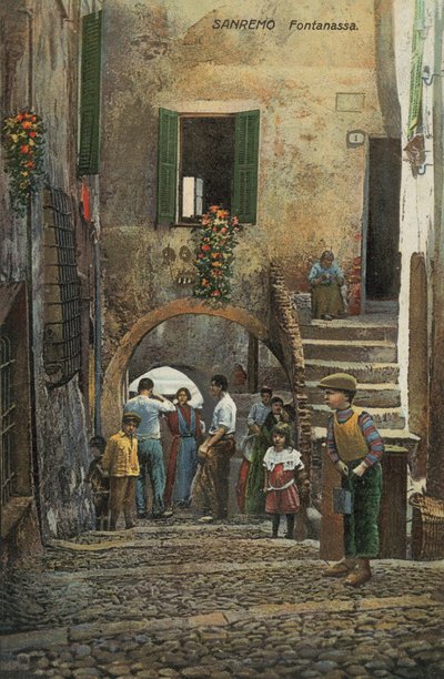 Fontanassa, San Remo, Italia (litografia a colori) da Italian School