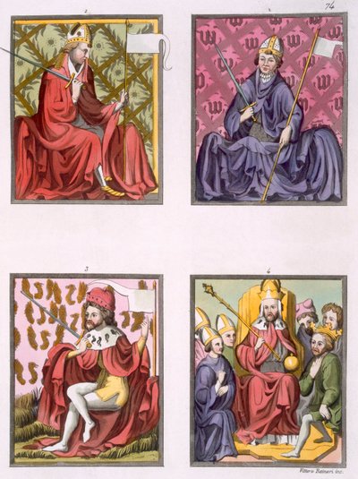Quattro figure dalla storia del Sacro Romano Impero, c.1820-30 da Italian School