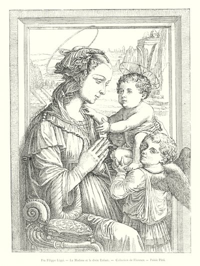 Fra Filippo Lippi, La Madonna e il Divino Bambino, Collezione di Firenze, Palazzo Pitti da Italian School