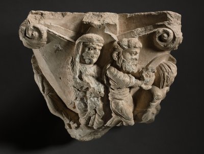 Frammento di un capitello con scene dell