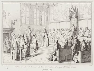 Francesco Petrarca oratore di Francesco da Carrara si confonde al cospetto del Veneto Senato da Italian School