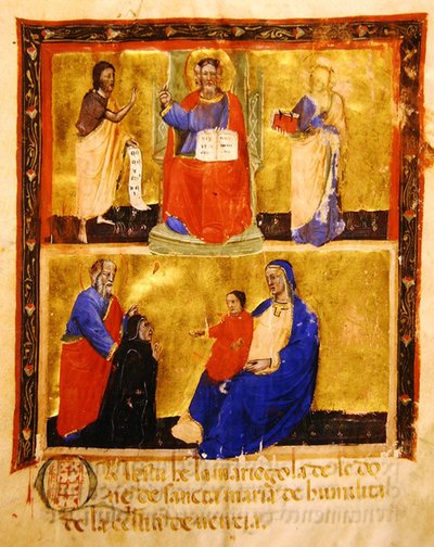 Frontespizio, da una Mariegola della confraternita laica della Confraternita della Madonna dell