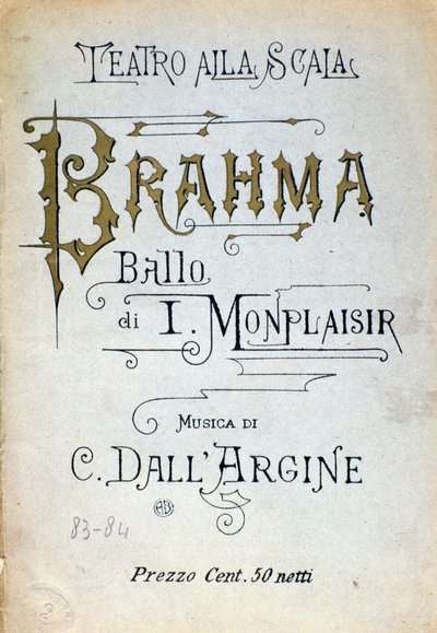 Frontespizio del balletto Brahma di Monplaisir e dell