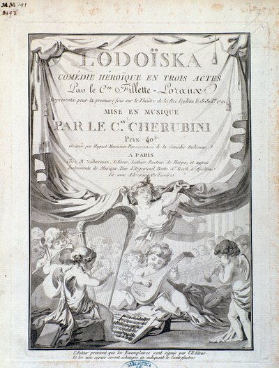 Frontespizio di Lodoiska, opera di Luigi Cherubini da Italian School