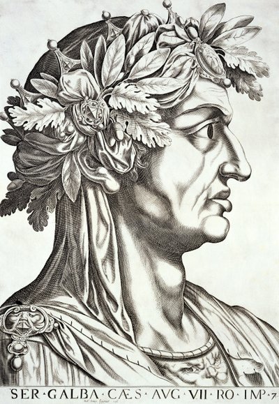 Galba Cesare (3 a.C.-69 d.C.), 1596 da Italian School