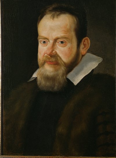 Galileo Galilei, astronomo ... (dipinto su tela) da Italian School