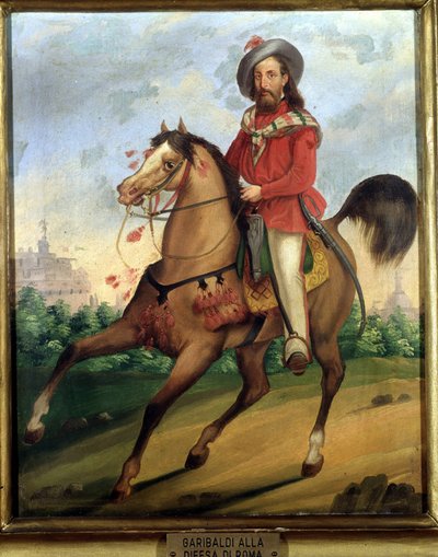 Garibaldi a cavallo alla difesa di Roma. Museo del Risorgimento. Milano da Italian School