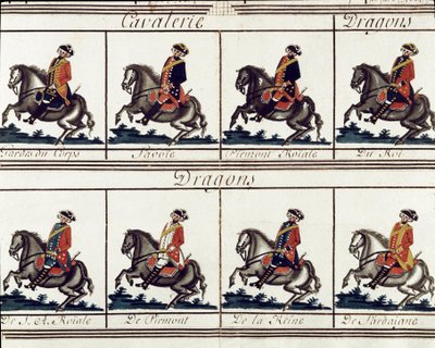 Quadro generale delle truppe del Re Vittorio Amedeo III di Sardegna nel 1780 (dettaglio) da Italian School
