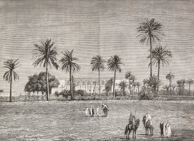 Palazzo del Governatore, dove risiedeva il Generale Gordon, Khartoum, Sudan, incisione di Cairoli da L