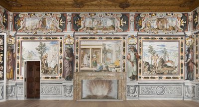 Sala dello Zodiaco: Dei che puniscono gli uomini e figure maschili che rappresentano i mesi dell