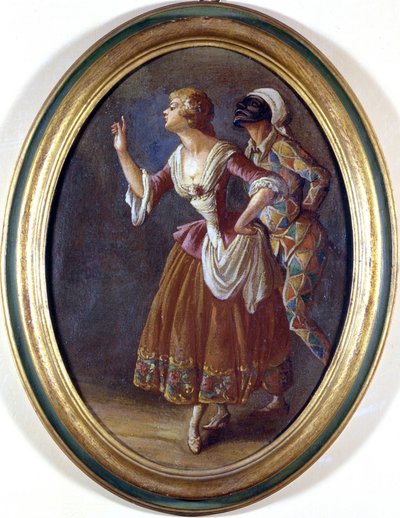 Arlecchino e Colombina. Dipinto anonimo dell
