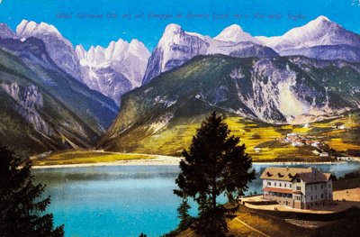 Hotel Molveno con Gruppo del Brenta e Val delle Seghe, cartolina, Trentino-Alto Adige, Italia, XX secolo da Italian School