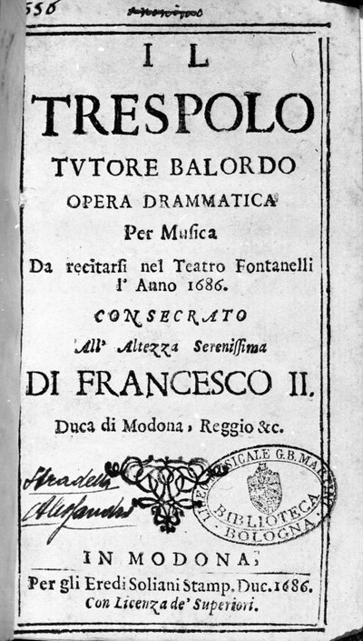 Il trespolo tutore balordo spartito per l
