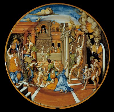 Iliade di Omero: piatto in maiolica che rappresenta l