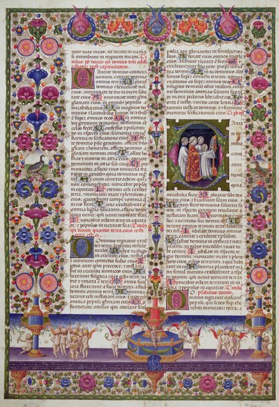 Pagina illuminata dal Libro dei Salmi, dalla Bibbia di Borso d