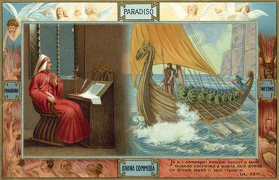 Illustrazione per la Divina Commedia di Dante (litografia a colori) da Italian School
