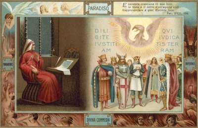 Illustrazione per la Divina Commedia di Dante (litografia a colori) da Italian School