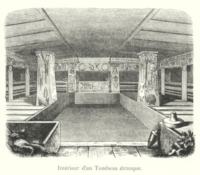 Interno di una tomba etrusca da Italian School