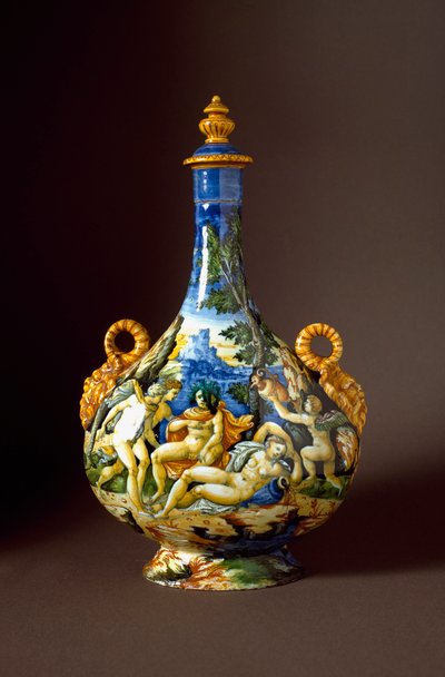 Io e Giunone (caraffa in ceramica, Urbino, bottega Fontana, XVI secolo) da Italian School