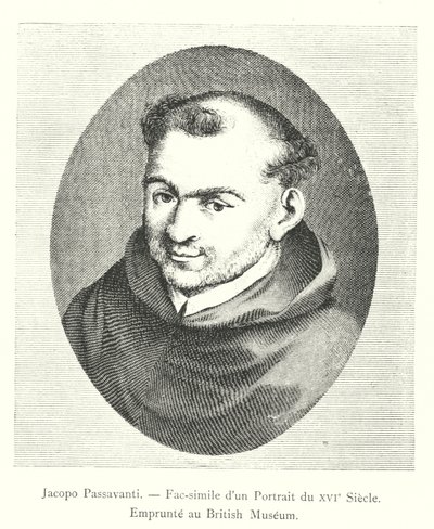 Jacopo Passavanti, Fac-simile di un Ritratto del XVI secolo, Preso dal British Museum da Italian School