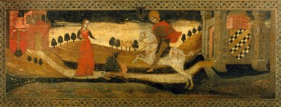 Cavaliere che uccide un drago alla presenza di una principessa da Italian School