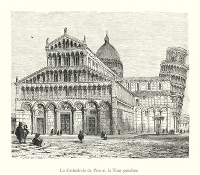 La Cattedrale di Pisa e la Torre pendente (incisione) da Italian School