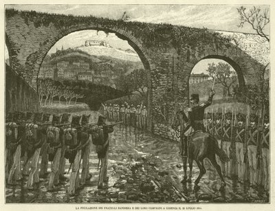 La Fucilazione dei Fratelli Bandiera e Dei Loro Compagni a Cosenza il 25 Luglio 1844 (incisione) da Italian School