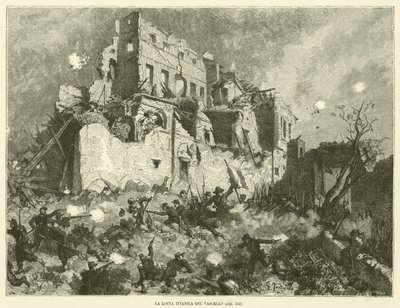 La lotta titanica del vascello (incisione) da Italian School