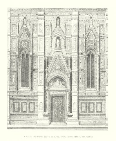 La porta canonica, lato del campanile, Santa Maria del Fiore da Italian School