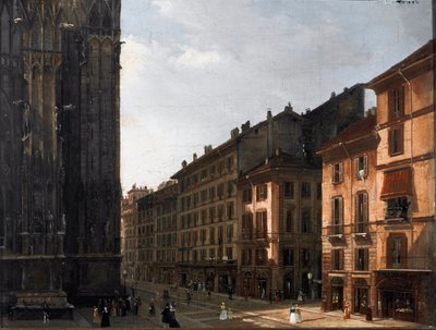 La corsia del Duomo a Milano (Piazza del Duomo) da Italian School