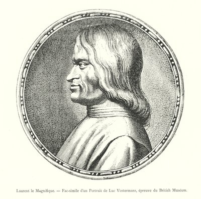 Lorenzo il Magnifico, Fac-simile di un Ritratto di Luc Vostermans, prova del British Museum da Italian School