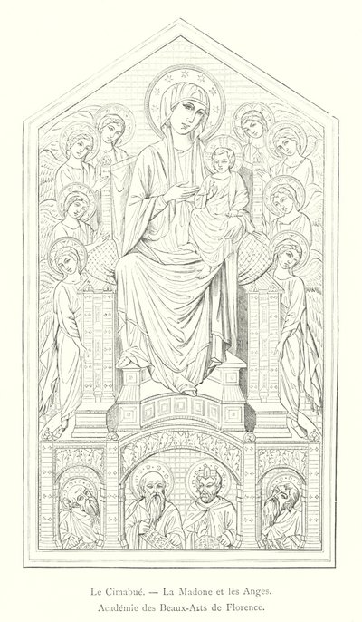 Le Cimabue, La Madonna e gli Angeli, Accademia delle Belle Arti di Firenze da Italian School