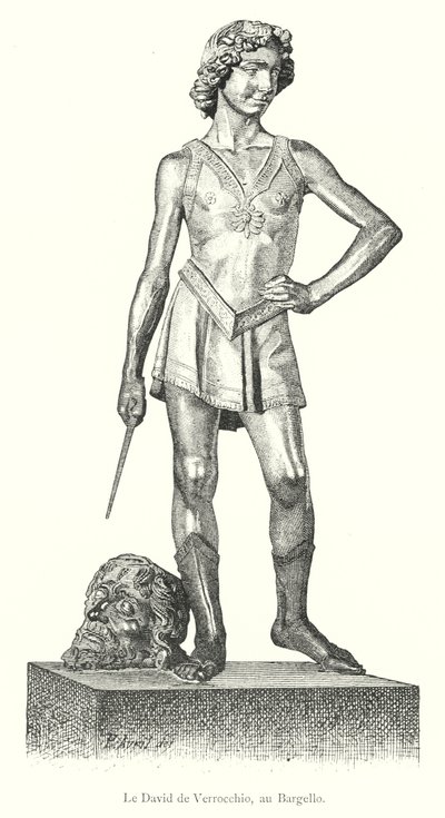 Il David di Verrocchio, al Bargello (incisione) da Italian School