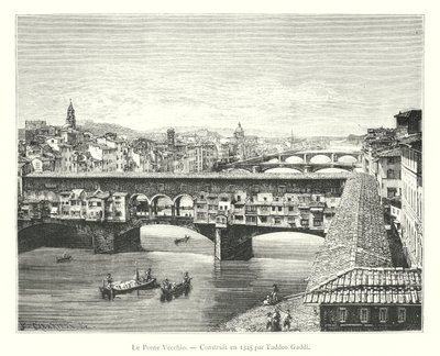 Il Ponte Vecchio, costruito nel 1345 da Taddeo Gaddi da Italian School