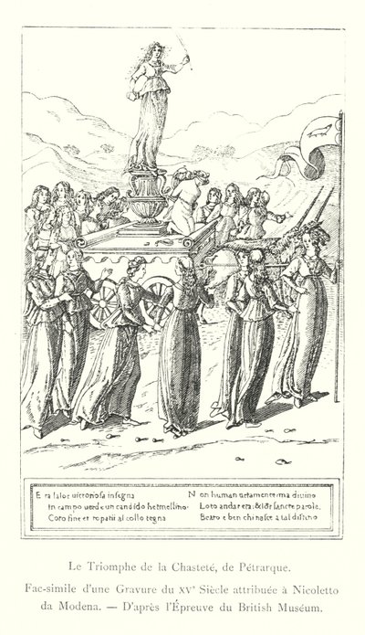 Il trionfo della castità, di Petrarca, fac-simile di un