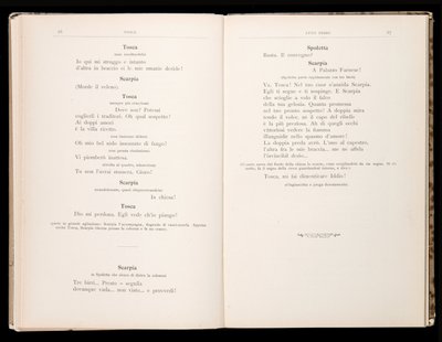 Libretto della Tosca di Giacomo Puccini, Edizione Ricordi, Italia da Italian School