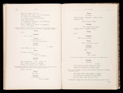 Libretto della Tosca di Giacomo Puccini, Edizione Ricordi, Italia da Italian School