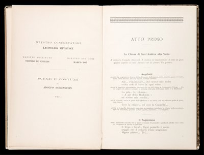 Libretto della Tosca di Giacomo Puccini, Edizione Ricordi, Italia da Italian School