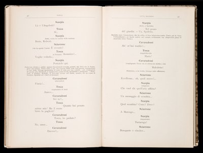 Libretto della Tosca di Giacomo Puccini, Edizione Ricordi, Italia da Italian School