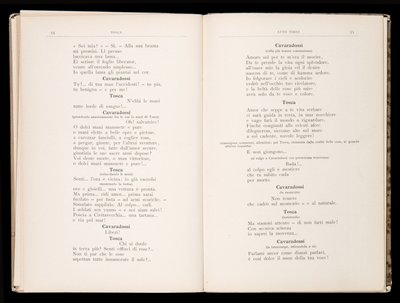 Libretto della Tosca di Giacomo Puccini, Edizione Ricordi, Italia da Italian School