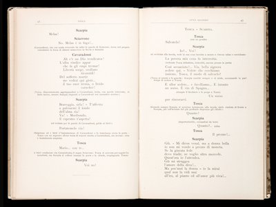 Libretto della Tosca di Giacomo Puccini, Edizione Ricordi, Italia da Italian School