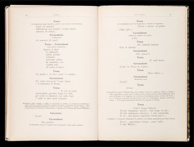 Libretto della Tosca di Giacomo Puccini, Edizione Ricordi, Italia da Italian School